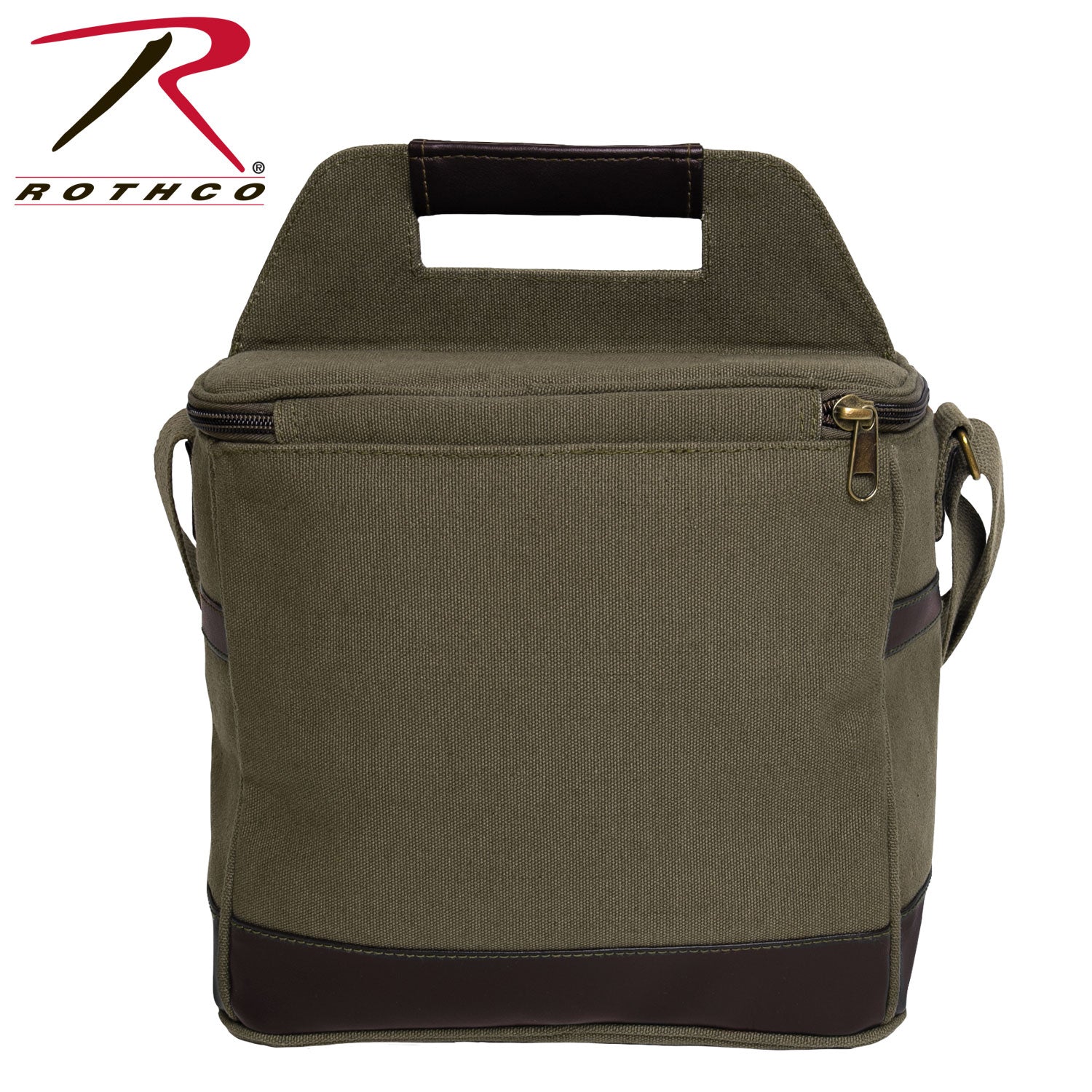 Rothco Canvas Insulated Cooler Bag Olive Drab - 10x10x7.5 Inches, Durable Waterproof Outdoor Cooler with Bottle Opener and Adjustable Strap