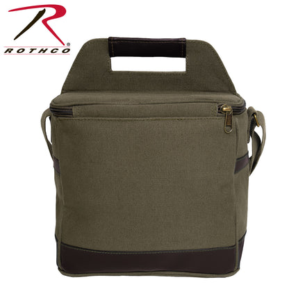 Rothco Canvas Insulated Cooler Bag Olive Drab - 10x10x7.5 Inches, Durable Waterproof Outdoor Cooler with Bottle Opener and Adjustable Strap