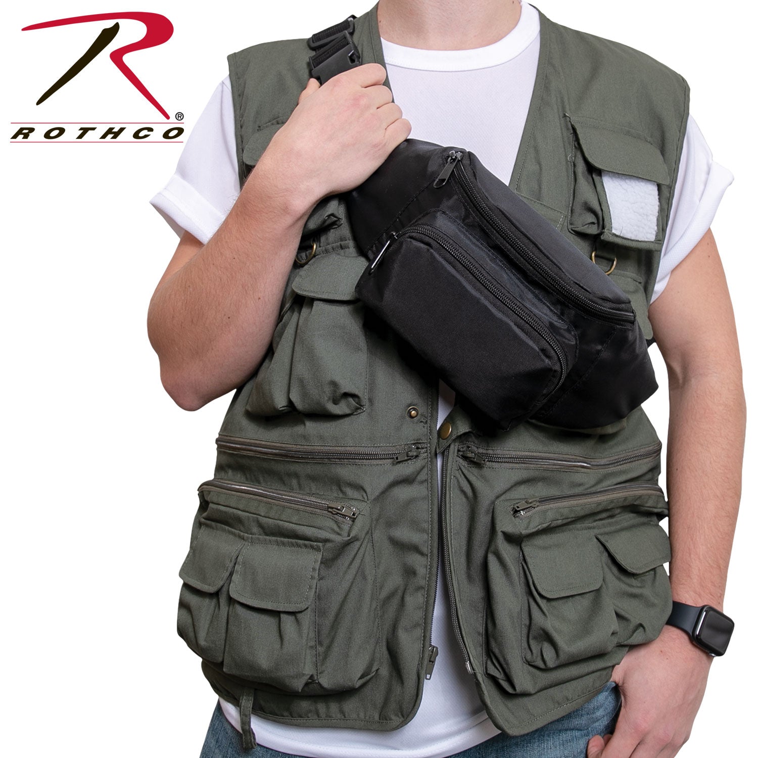 Rothco Crossbody Fanny Pack with Adjustable Strap and Multiple Compartments