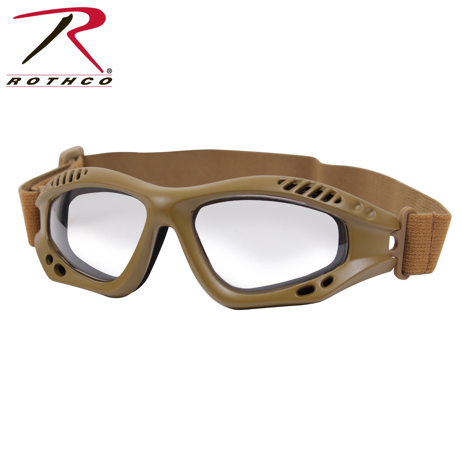 Rothco ANSI Rated Tactical Goggles in Coyote Brown / Clear, Part Number 1175