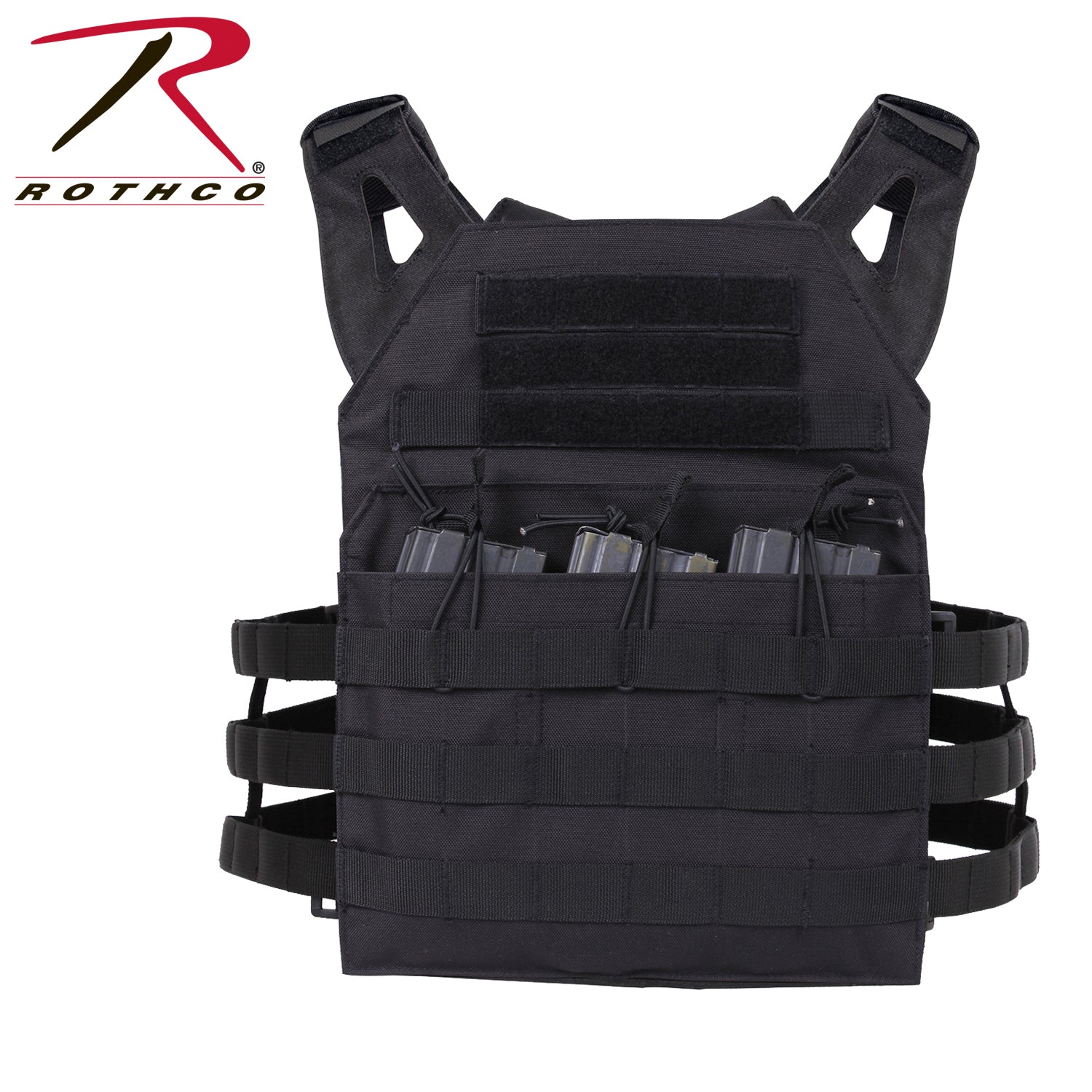 Rothco Lightweight Armor Plate Carrier Vest 2XL/3XL Black – MOLLE Cummerbund System for Enhanced Mobility
