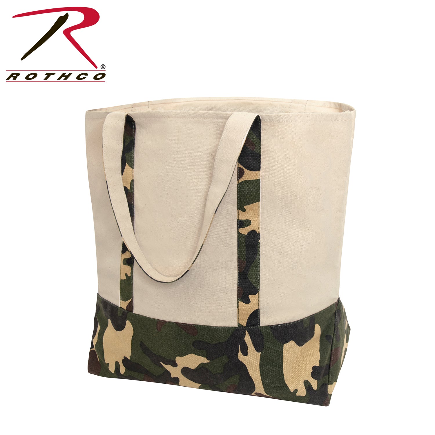 Rothco Large Camo Canvas Tote Bag – 60L Capacity with Water-Resistant Durable Material