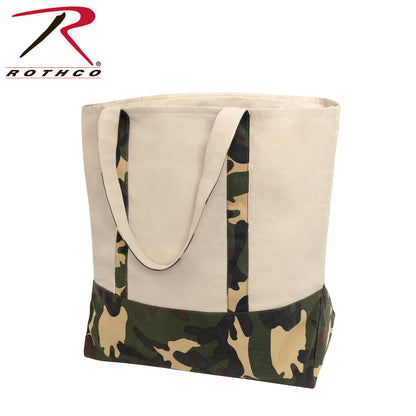 Rothco Large Camo Canvas Tote Bag – 60L Capacity with Water-Resistant Durable Material