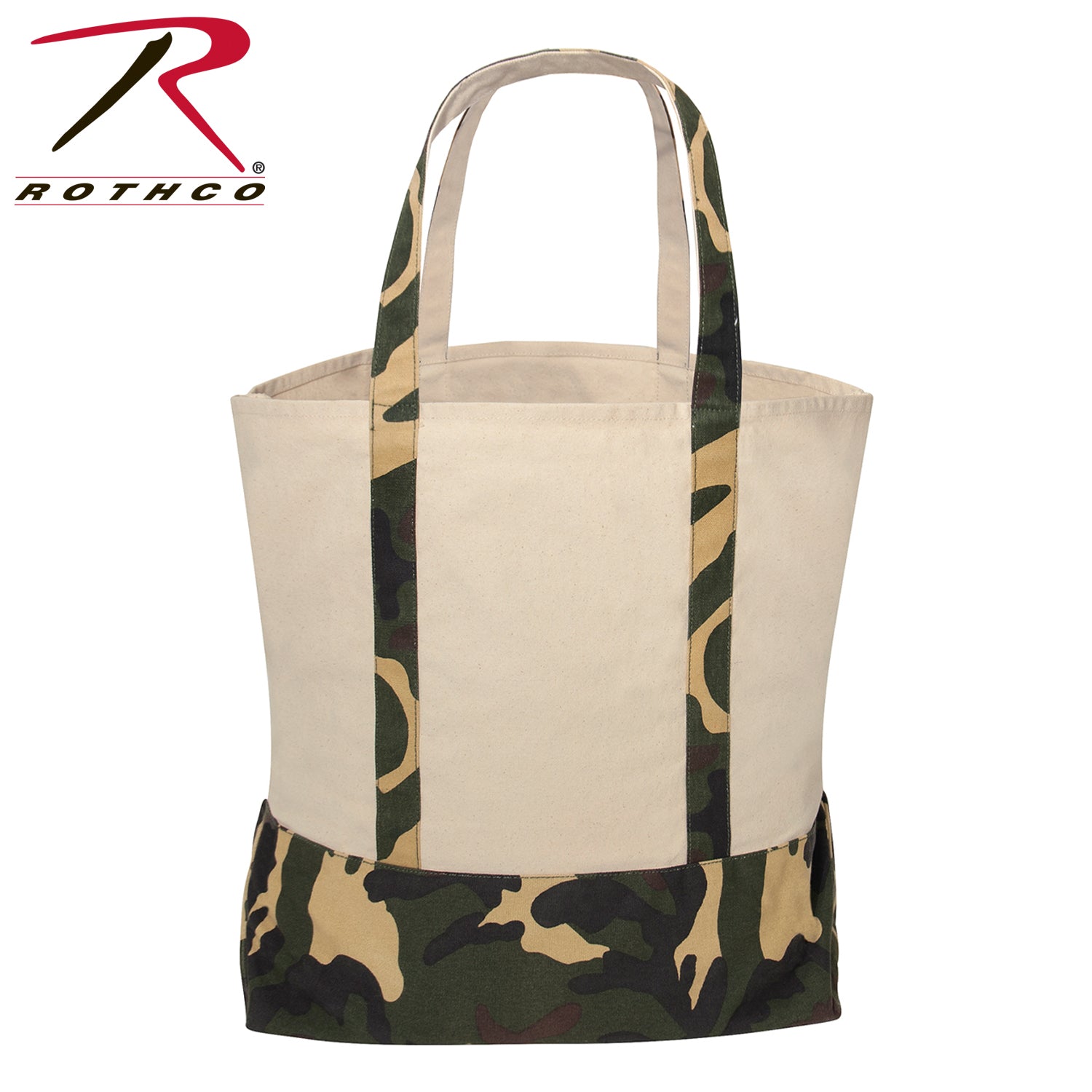 Rothco Large Camo Canvas Tote Bag – 60L Capacity with Water-Resistant Durable Material