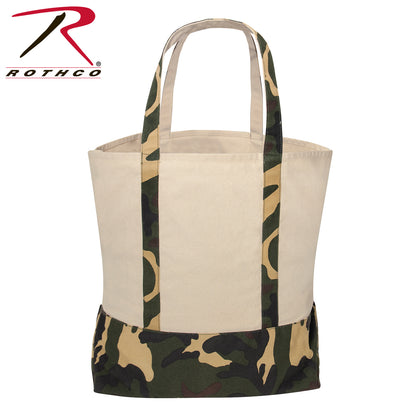 Rothco Large Camo Canvas Tote Bag – 60L Capacity with Water-Resistant Durable Material