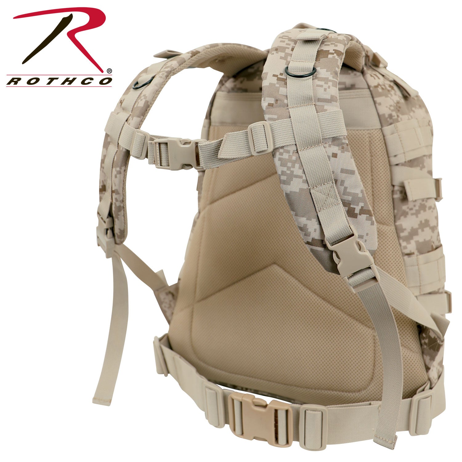 Rothco Large Camo Transport Pack in Desert Digital Camo - Durable Tactical Backpack with MOLLE Compatibility
