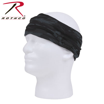 Rothco Multi-Use Tactical Wrap Black Camo - Neck Gaiter, Bandana, and Face Covering