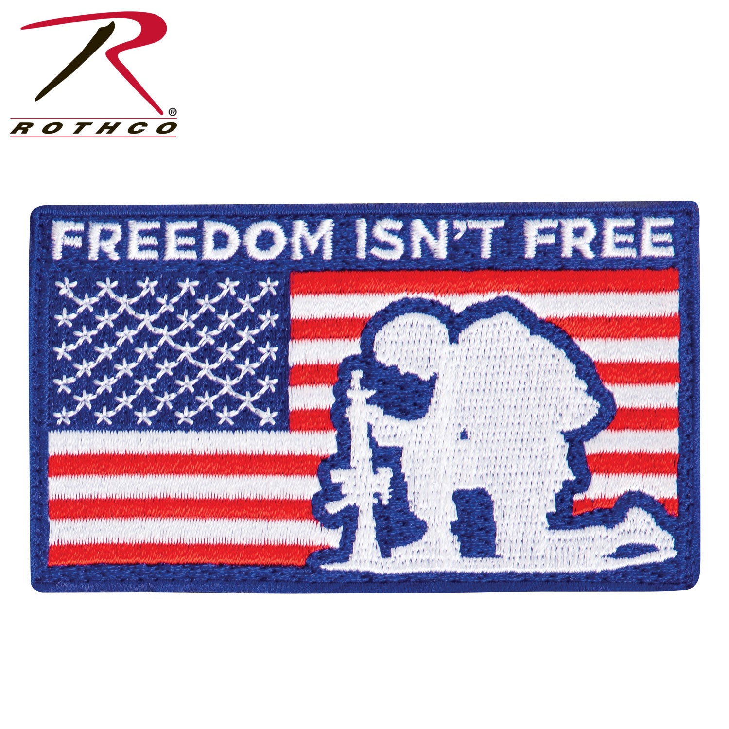 Rothco Freedom Isn't Free Patch with Hook Back - American Flag Design