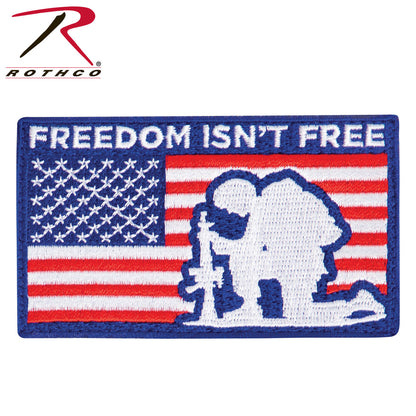 Rothco Freedom Isn't Free Patch with Hook Back - American Flag Design