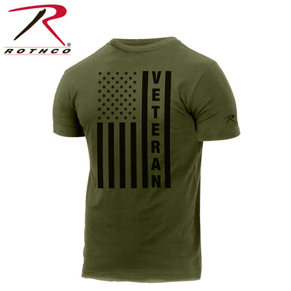 Rothco Veteran Flag T-Shirt Olive Drab Size M – Patriotic American Flag Graphic Tee