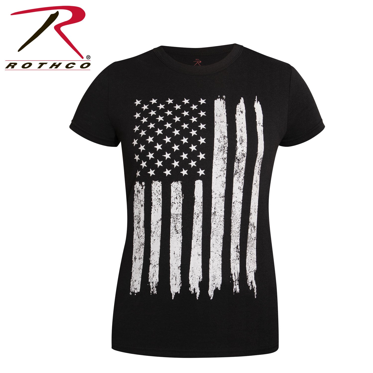 Rothco Women’s Distressed US Flag Long T-Shirt Size L
