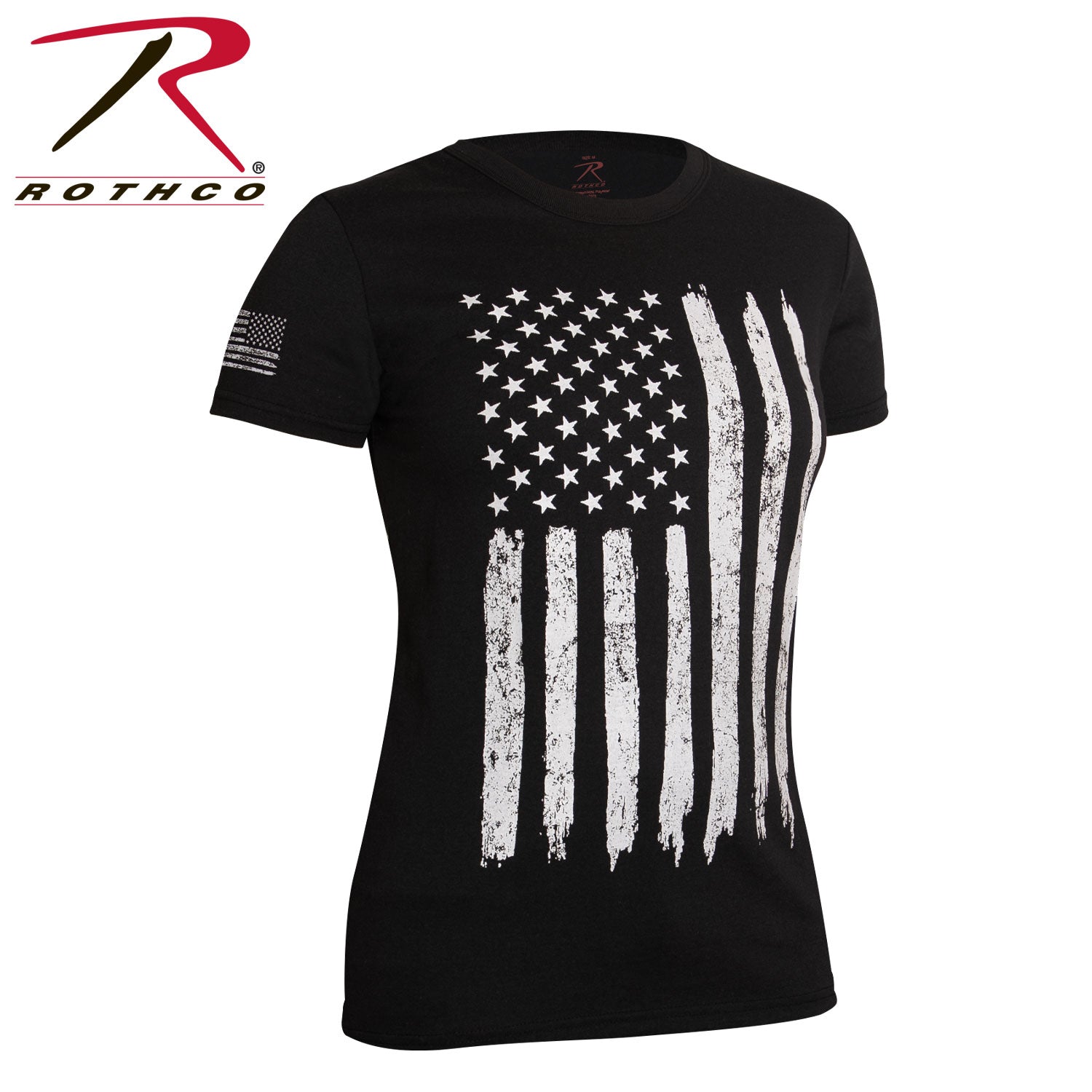 Rothco Women’s Distressed US Flag Long T-Shirt Size L