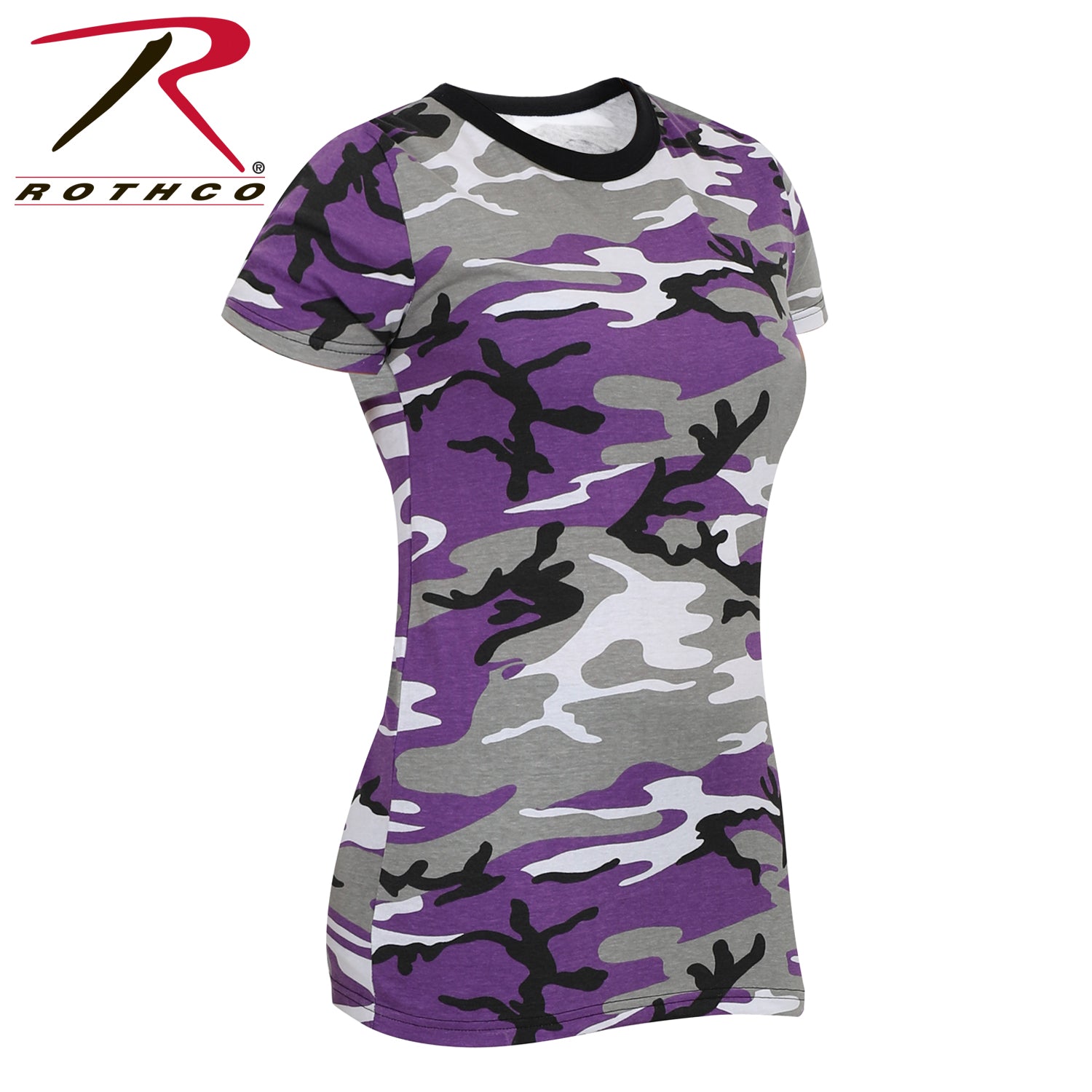 Rothco Women's Long Length Camo T-Shirt in Ultra Violet Camo, Size XL