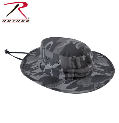 Rothco Adjustable Boonie Hat Black Camo – Outdoor Military-Style Wide Brim Sun Protection