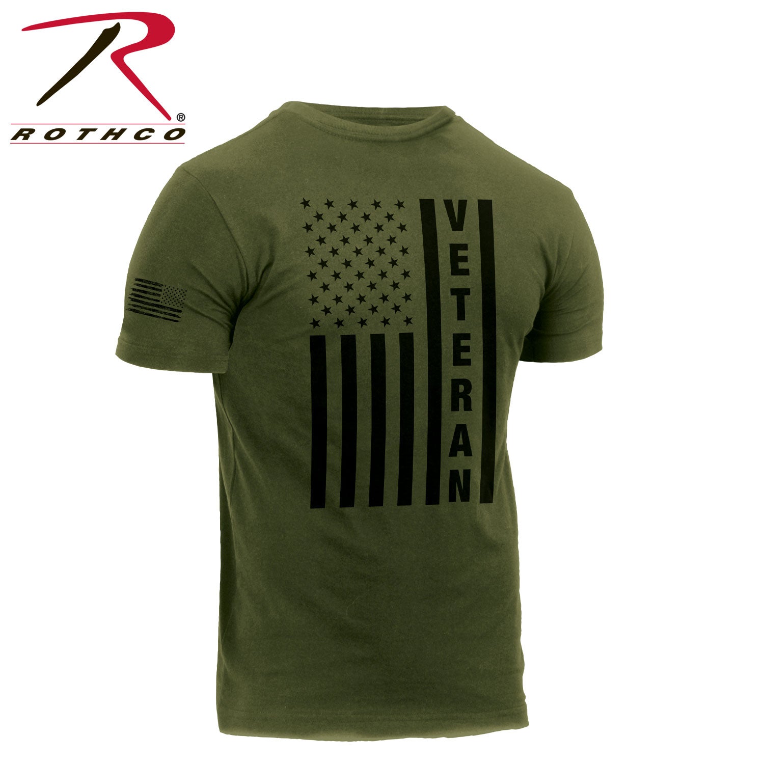 Rothco Veteran Flag T-Shirt Olive Drab Size Small