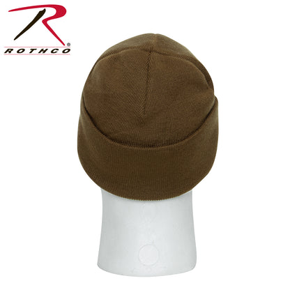 Rothco USMC Eagle, Globe and Anchor Deluxe Knit Watch Cap with US Flag - Coyote Brown