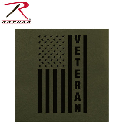 Rothco Veteran Flag T-Shirt Olive Drab Size Large - Patriotic American Apparel