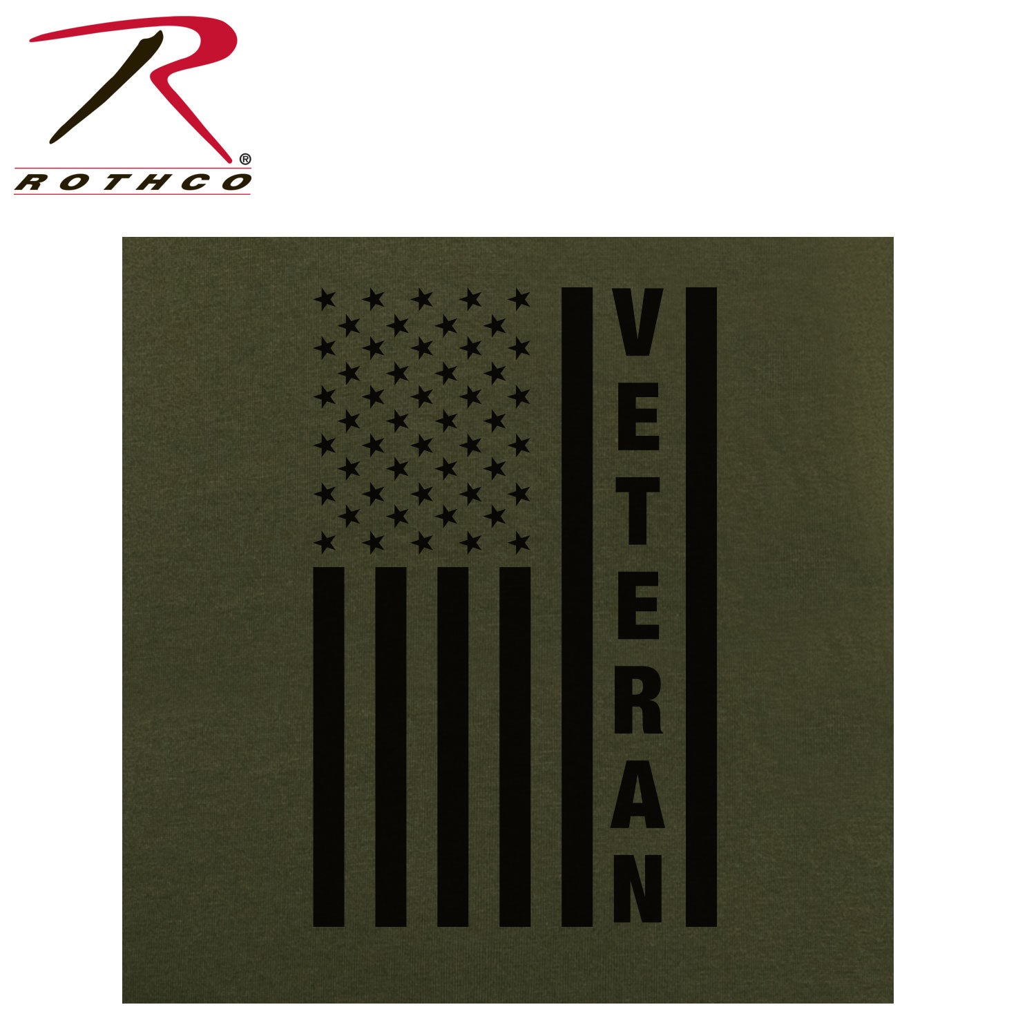 Rothco Veteran Flag T-Shirt Olive Drab Size Small
