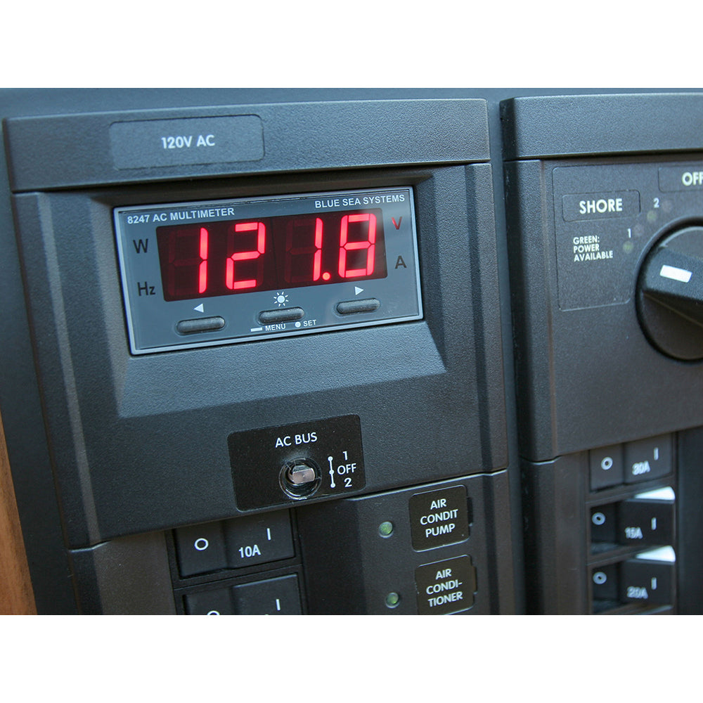 Blue Sea Systems 8247 AC Digital Multimeter with Alarm – 0-150 Amps, 80-270 Volts, 0-45 kW