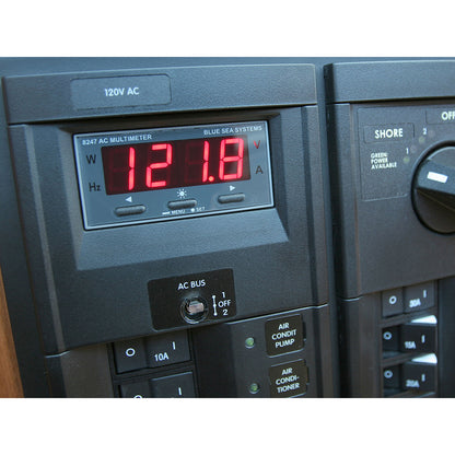 Blue Sea Systems 8247 AC Digital Multimeter with Alarm – 0-150 Amps, 80-270 Volts, 0-45 kW