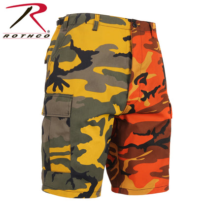 Rothco Two-Tone Camo BDU Shorts Size Small - Stinger Yellow and Savage Orange Camo