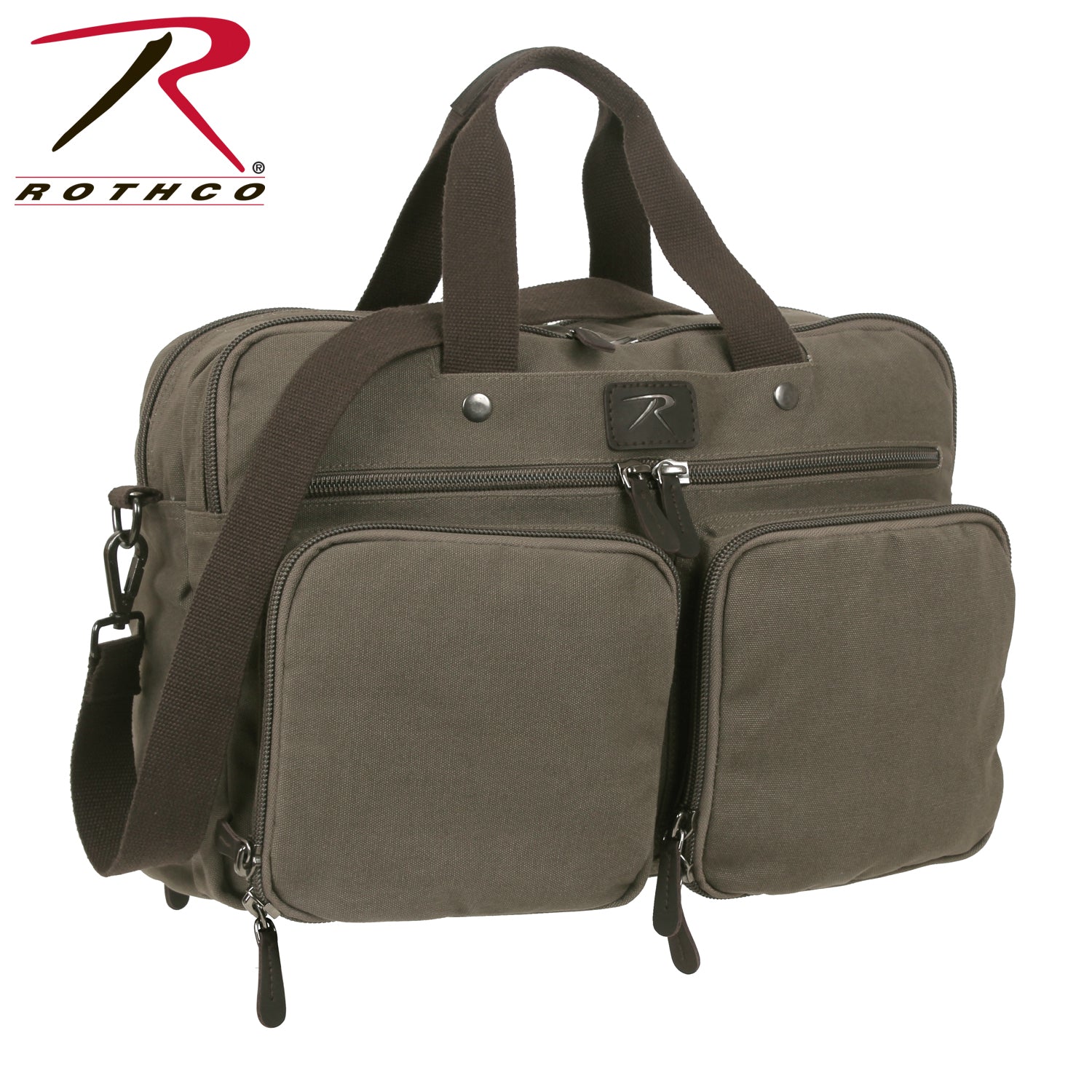Rothco Canvas Briefcase Backpack - Part Number 2783, Versatile 3-in-1 Carryall with Padded Laptop Compartment
