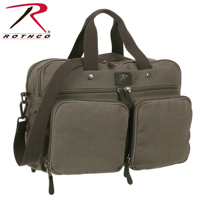 Rothco Canvas Briefcase Backpack - Part Number 2783, Versatile 3-in-1 Carryall with Padded Laptop Compartment