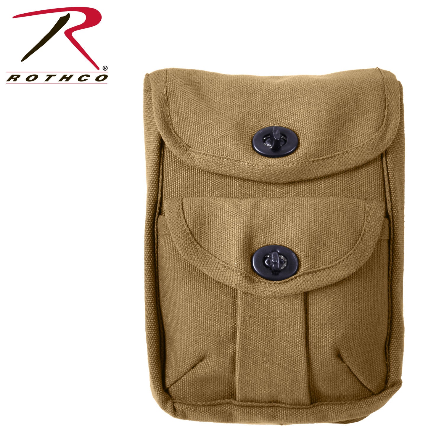 Rothco 9000 Ammo Pouch in Coyote Brown - Durable 2-Pocket Tactical Storage