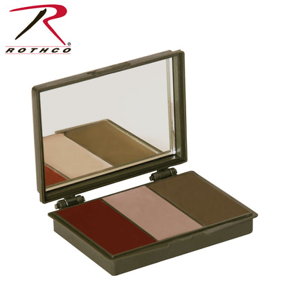 Rothco 3 Color Camo Face Paint Compact - Brown, Tan, Loam for Hunting & Military Use