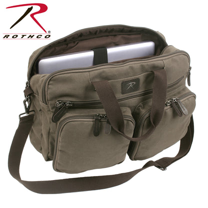 Rothco Canvas Briefcase Backpack - Part Number 2783, Versatile 3-in-1 Carryall with Padded Laptop Compartment