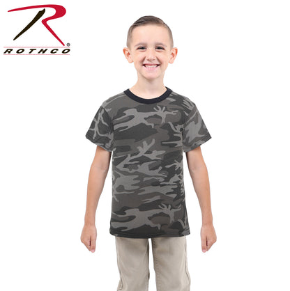 Rothco Kids Camo T-Shirt Black Camo Size XS – Durable and Comfortable Outdoor Apparel for Young Explorers