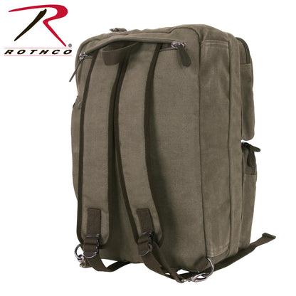 Rothco Canvas Briefcase Backpack - Part Number 2783, Versatile 3-in-1 Carryall with Padded Laptop Compartment