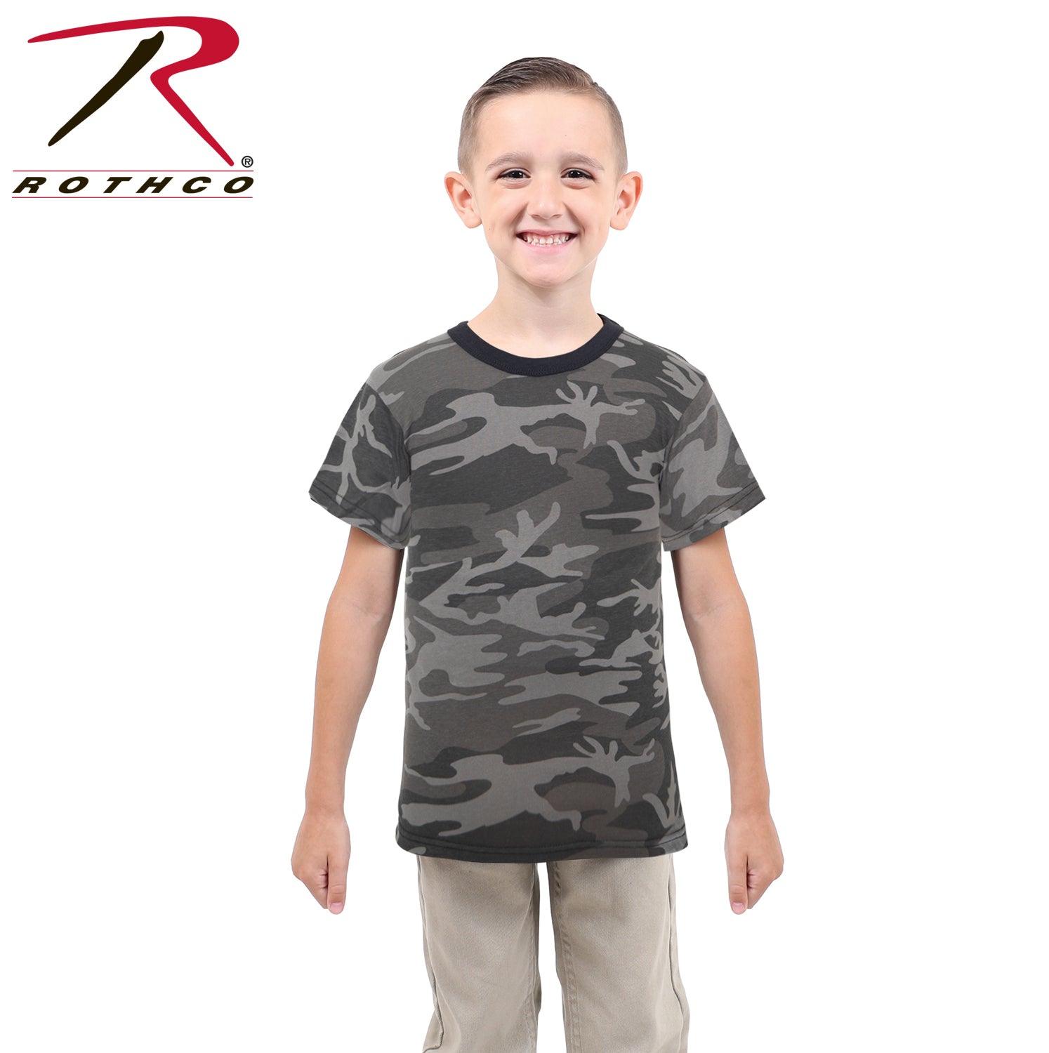Rothco Kids Camo T-Shirt Black Camo Size XL – Durable and Comfortable Outdoor Apparel for Young Explorers