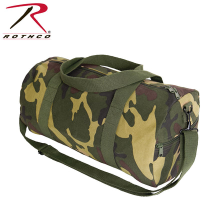 Rothco Canvas Shoulder Duffle Bag Woodland Camo - 19 Inch Military Style Travel & Gym Bag