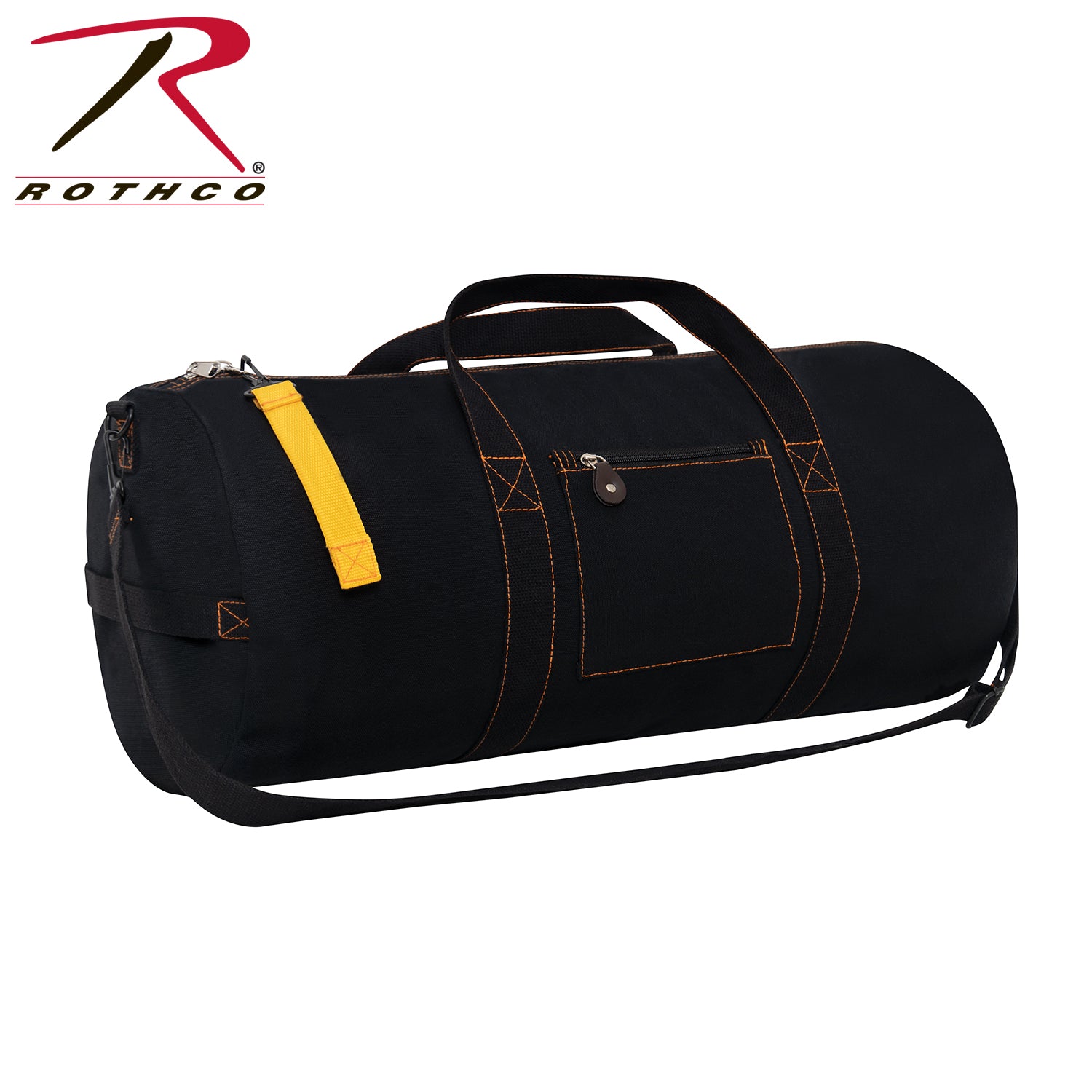 Rothco Canvas Equipment Bag Black, 24-Inch - Heavy-Duty Military Style Duffle for Travel and Sports
