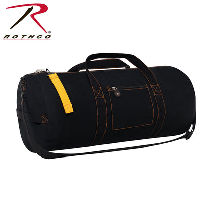 Rothco Canvas Equipment Bag Black, 24-Inch - Heavy-Duty Military Style Duffle for Travel and Sports