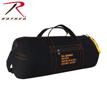 Rothco Canvas Equipment Bag Black, 24-Inch - Heavy-Duty Military Style Duffle for Travel and Sports