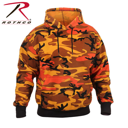 Rothco Camo Pullover Hooded Sweatshirt in Savage Orange Camo, Size M