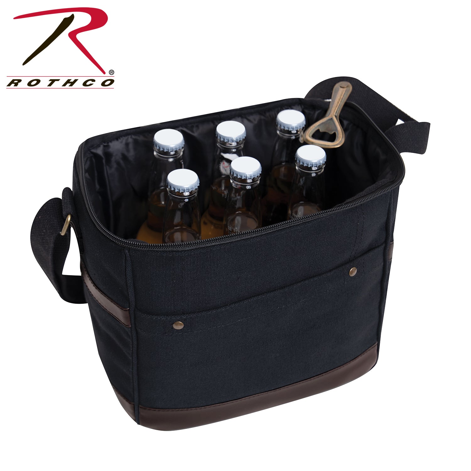 Rothco Canvas Insulated Cooler Bag Black, Part Number 2609