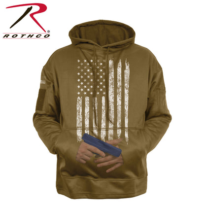 Rothco Concealed Carry U.S. Flag Hoodie in Coyote Brown, Size Large