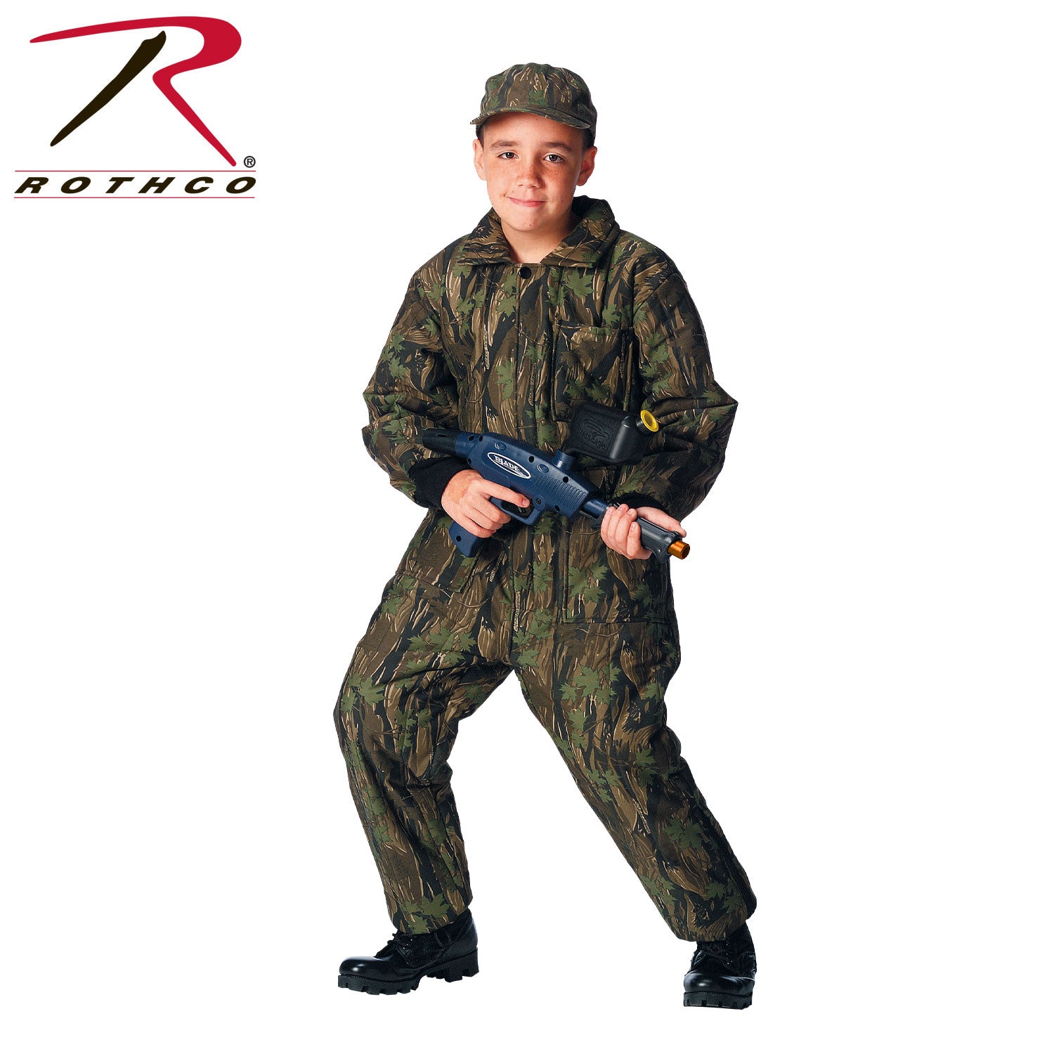 Rothco Kids Insulated Coveralls in Smokey Branch Camo, Size Medium