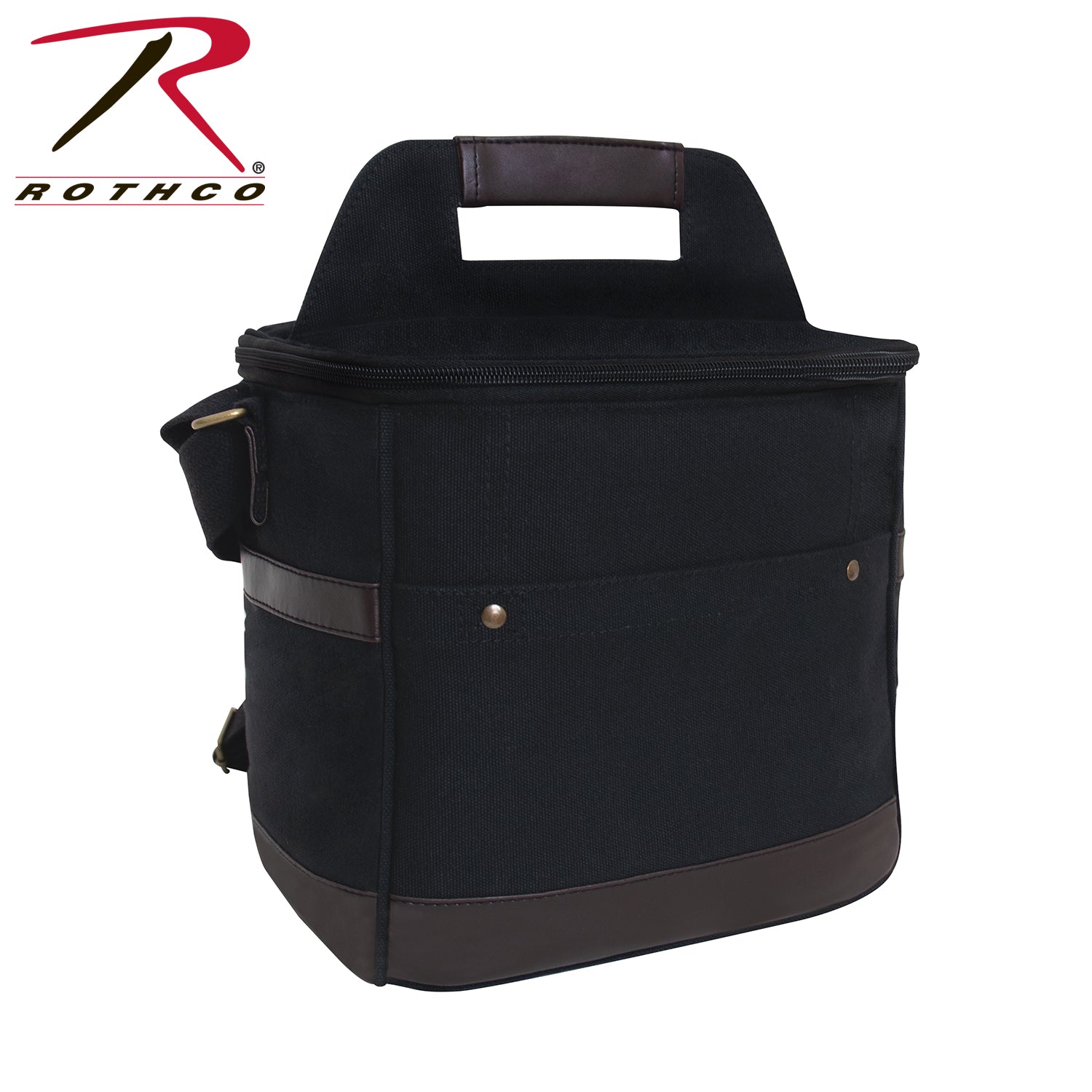 Rothco Canvas Insulated Cooler Bag Black, Part Number 2609