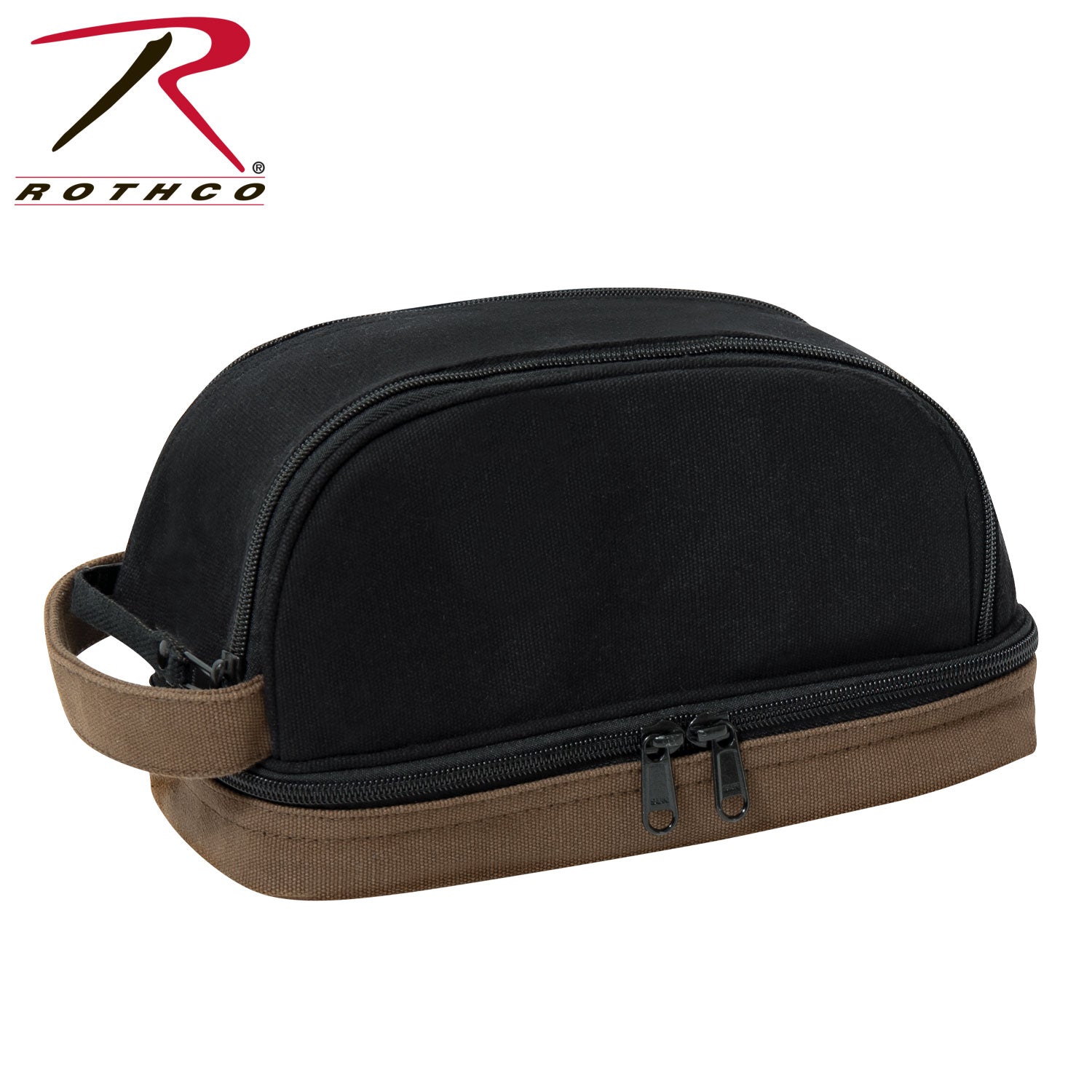Rothco Deluxe Canvas Travel Kit Black - Durable Toiletry Bag with Multiple Compartments