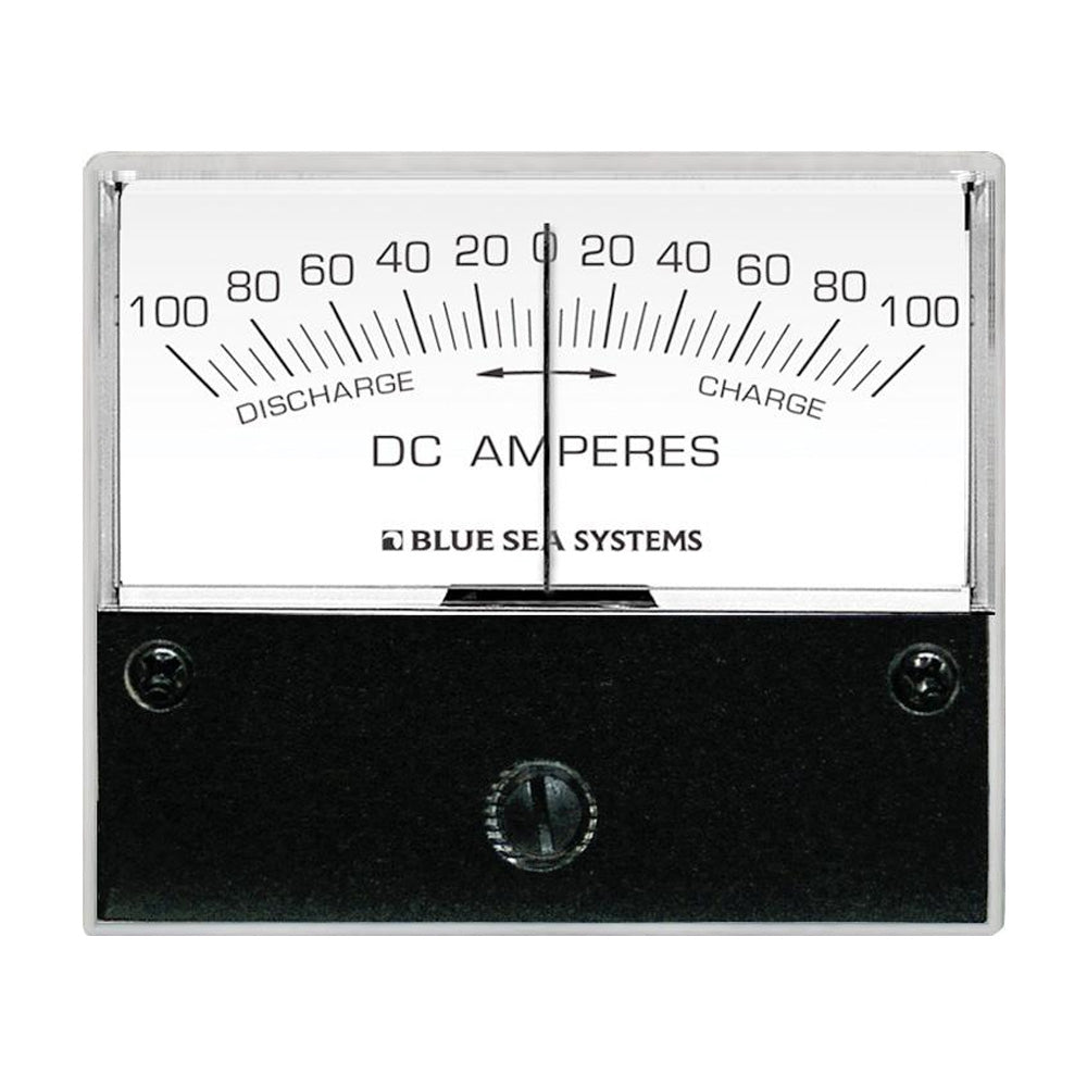 Blue Sea Systems 8253 DC Zero Center Analog Ammeter – 2-3/4 inch Face, 100-0-100 Amperes DC