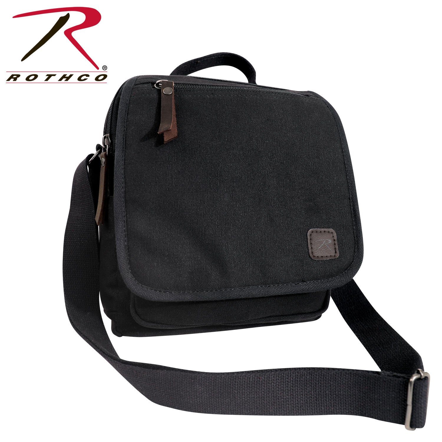 Rothco Every Day Work Shoulder Bag Black - Compact Military-Inspired Crossbody Bag with Multiple Storage Compartments
