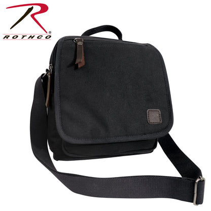 Rothco Every Day Work Shoulder Bag Black - Compact Military-Inspired Crossbody Bag with Multiple Storage Compartments