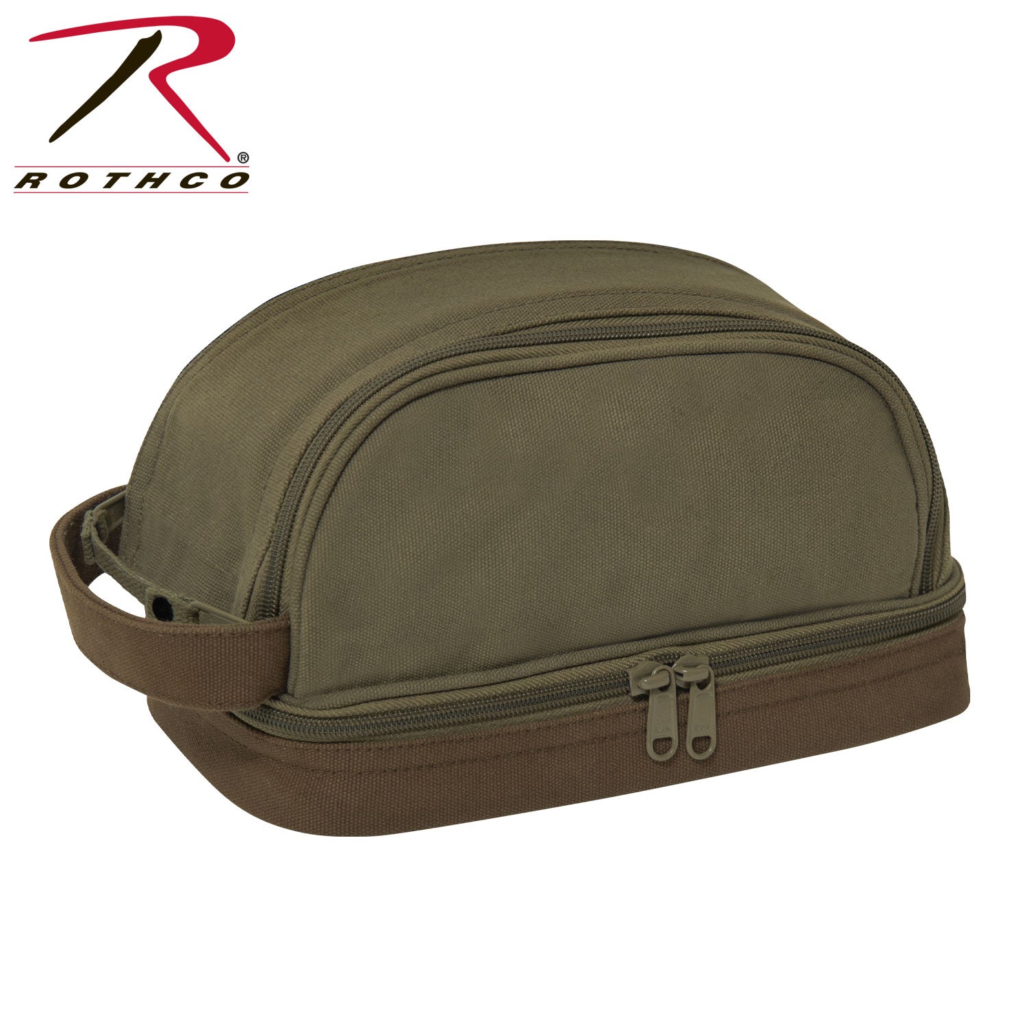 Rothco Deluxe Canvas Travel Kit Olive Drab – Durable Travel Organizer with Water-Resistant Compartments