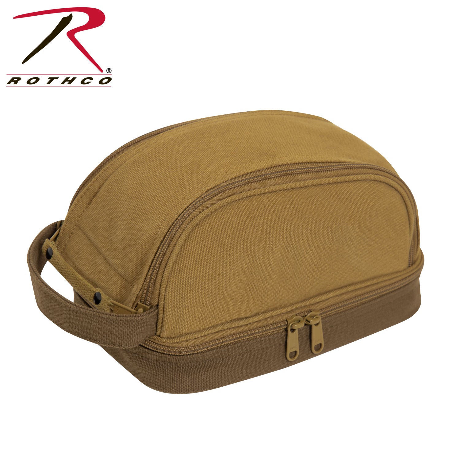 Rothco Deluxe Canvas Travel Kit Coyote Brown - Durable Toiletry Bag for Organized Travel
