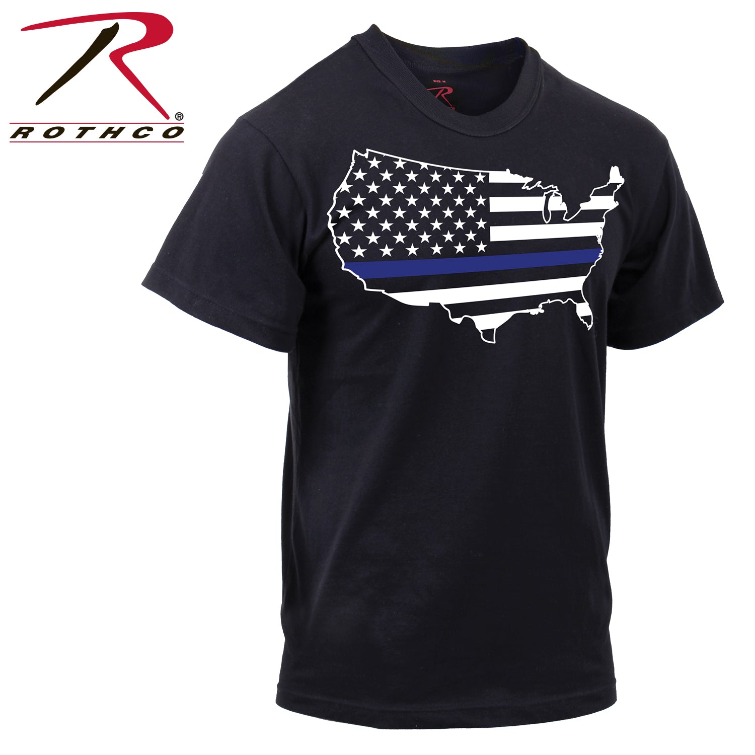 Rothco Thin Blue Line America Map T-Shirt Size 3XL – Support Law Enforcement in Comfort