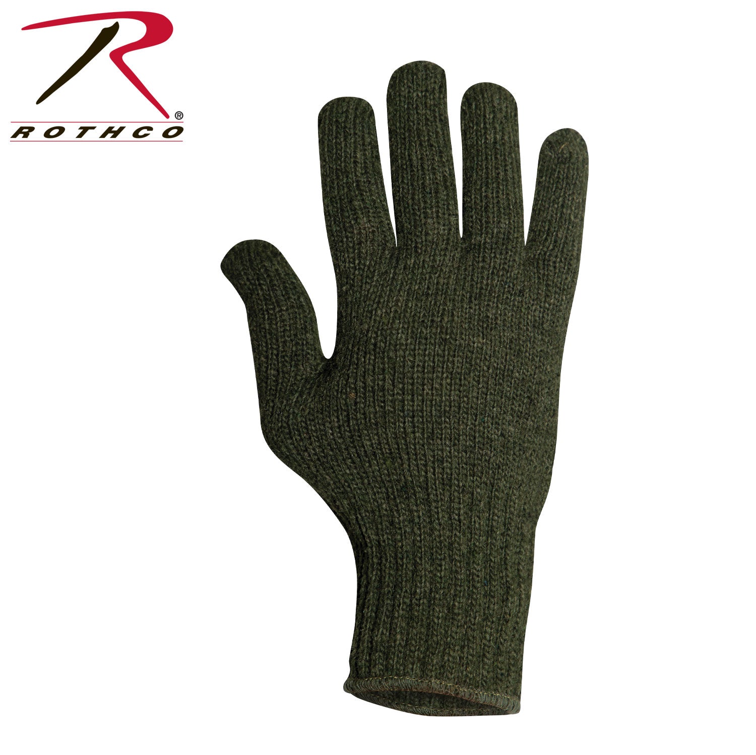 Rothco Wool Glove Liners - Unstamped Olive Drab Size M